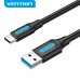 Vention Cable USB-A 3.0 Macho a USB-C Macho - 3A - 60W - 5Gbps - 0.25m - Color Negro