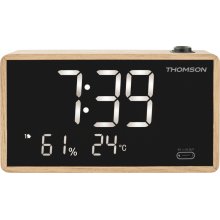 Thomson Radio Reloj Despertador con Proyeccion - Radio FM - Visualizacion Temperatura Interior - Angulo Proyeccion Ajustable - Color Madera Thomson Radio Reloj Despertador con Proyeccion - Radio FM - Visualizacion Temperatura Interior - Angulo Proyeccion Ajustable - Color Madera
