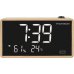 Thomson Radio Reloj Despertador con Proyeccion - Radio FM - Visualizacion Temperatura Interior - Angulo Proyeccion Ajustable - Color Madera
