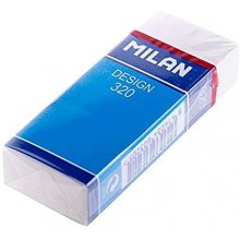 Milan Nata 320 Goma de Borrar Rectangular - Plastico - Faja de Carton Azul - Envuelta Individualmente - Color Blanco (20 uds)