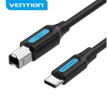 Vention CQUBG Cable de Impresora USB 2.0 Tipo C a B - Transferencia 480 Mbps - 2A - Color Negro