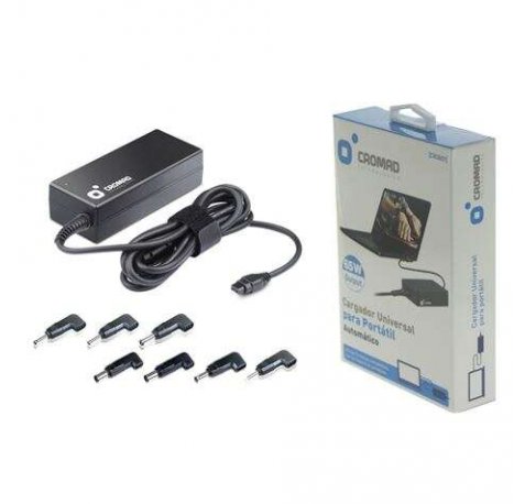 Cromad Cargador Universal Automatico para Portatil 65W - 8 Conectores Diferentes