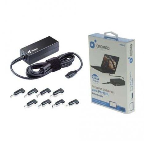 Cromad Cargador Universal Automatico para Portatil 45W - 8 Conectores Diferentes