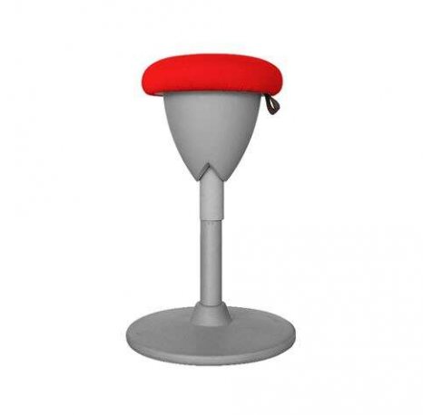Cromad Design Taburete Multiusos - Asiento con Altura Ajustable - Giro de 360º - Tejido a Prueba de Agua - Color Rojo/Gris