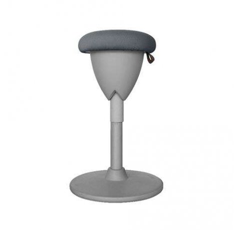 Cromad Design Taburete Multiusos - Asiento con Altura Ajustable - Giro de 360º - Tejido a Prueba de Agua - Color Gris