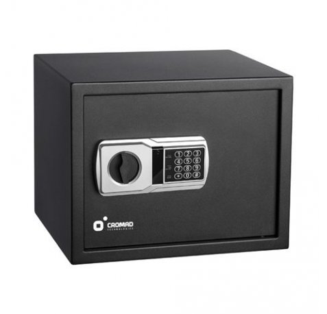 Cromad Caja Fuerte Electronica - Alto Nivel de Seguridad - De 3 a 8 Digitos - Bisagras Ocultas - Incluye Llave de Emergencia - 300x380x300mm