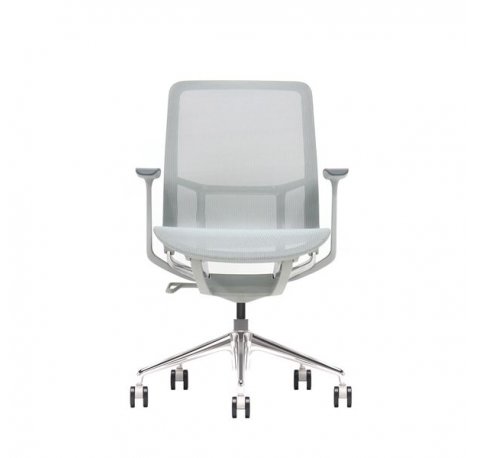 Cromad Gama Sense Elegance Silla de Oficina - Piston de Gas de Grado 4 - Respaldo Ergonomico - Malla Elastica 3D Transpirable - Reposabrazos Ajustables - Color Gris
