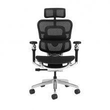 Cromad Aeris Supreme Silla de Oficina - Piston de Gas de Grado 4 - Soporte Lumbar Dividido con Ajuste de Tension - Reposacabezas Ajustable - Respaldo de Malla 4D - Reposabrazos 8D de Aluminio con Ajuste Total