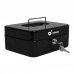 Cromad CR1224 Caja de Caudales Metalica - Cerradura de Llave - 3 Compartimentos - Asa de Transporte - 90x200x160mm