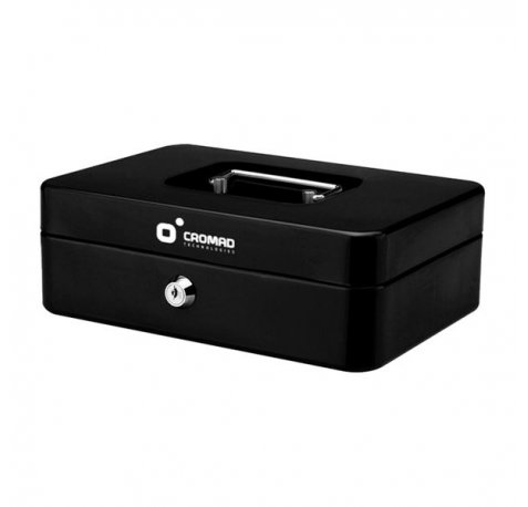 Cromad CR1225 Caja de Caudales Metalica - Cerradura de Llave - 5 Compartimentos - Asa de Transporte - 90x250x180mm