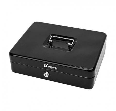 Cromad CR1226 Caja de Caudales Metalica - Cerradura de Llave - 5 Compartimentos - Asa de Transporte - 90x300x240mm