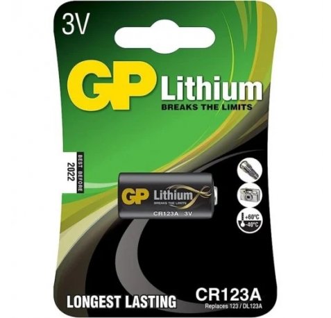 GP Lithium CR123A Pack de 1 Pila 123A 3V