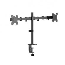 Cromad Soporte de Mesa con Brazos Articulados para 2 Monitores de 17"-32" - Giratorio, Inclinable y Extensible - Gestion de Cables - Peso Max.10kg por Pantalla - VESA 100x100mm