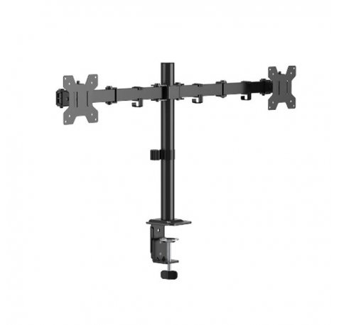 Cromad Soporte de Mesa con Brazos Articulados para 2 Monitores de 17"-32" - Giratorio, Inclinable y Extensible - Gestion de Cables - Peso Max.10kg por Pantalla - VESA 100x100mm
