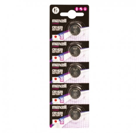 Maxell Lithium CR1620 Pack de 5 Pilas 3V