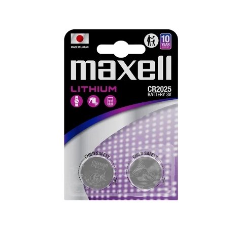 Maxell Pack de 2 Pilas Litio de Boton CR2025 3V