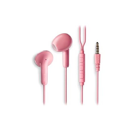 NGS CROSS FLIP Auriculares Intraurales con Microfono - Jack 3,5mm - Boton Multifuncion - Color Rosa