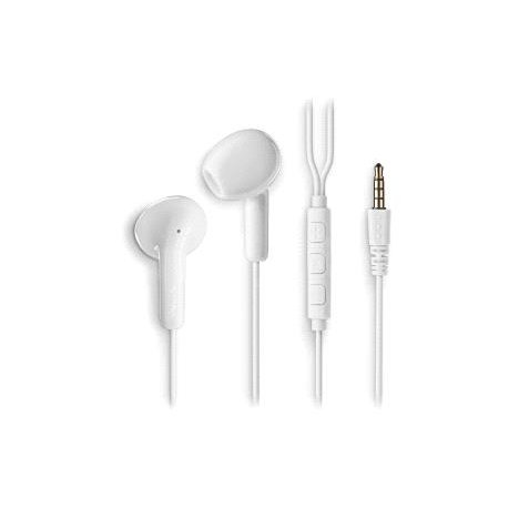 NGS CROSS FLIP Auriculares Intraurales con Microfono - Jack 3,5mm - Boton Multifuncion - Color Blanco