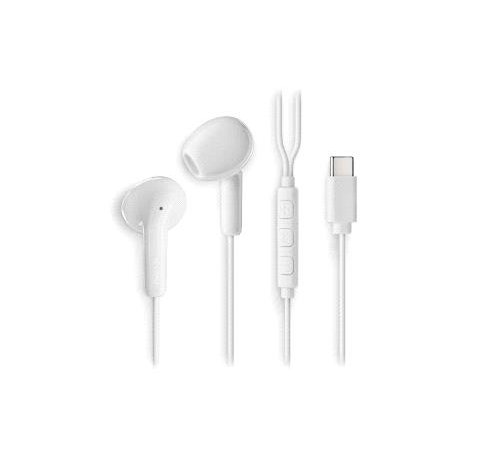 NGS CROSS GLIDE Auriculares Intraurales con Microfono - USB-C - Boton Multifuncion - Color Blanco