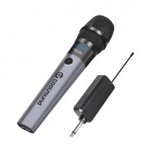 Coolsound CS0286 Microfono Inalambrico UHF - Autonomia Hasta 6 Horas - Receptor Incluido - Emparejamiento Automatico - Boton On/Off - Jack de 6.3mm y 3.5mm - Color Gris