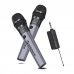 Coolsound CS0287 Pack 2 Microfono Inalambrico UHF - Autonomia Hasta 6 Horas - Receptor Incluido - Emparejamiento Automatico - Boton On/Off - Jack de 6.3mm y 3.5mm - Color Gris