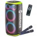 Coolsound Blast Pump Altavoz Karaoke - 2x 6.5" - 60W RMS - Iluminacion RGB - Bluetooth, USB, Tarjeta TF y Auxiliar - 2 Microfonos Inalambricos Incluidos - Mando a Distancia - Color Verde