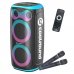 Coolsound Blast Pump Altavoz Karaoke - 2x 6.5" - 60W RMS - Iluminacion RGB - Bluetooth, USB, Tarjeta TF y Auxiliar - 2 Microfonos Inalambricos Incluidos - Mando a Distancia - Color Azul