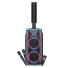 Coolsound Blast Pump 2.1 Altavoz Karaoke - 2x 6.5" - 80W RMS - 5 Tweeters - Iluminacion RGB - Bluetooth, USB, Tarjeta TF y Auxiliar - 2 Microfonos Inalambricos Incluidos - Mando a Distancia - Color Azul
