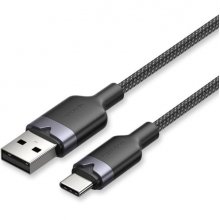 Vention Cable USB 2.0 - Potencia hasta 60W - Longitud 2m - USB-A - USB-C - Velocidad hasta 480Mbps - Recubrimiento de Algodon Trenzado - Color Negro