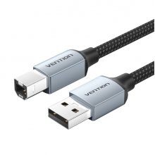 Vention Cable Impresora USB 2.0 Macho a USB-B Macho - 1.5m - Trenzado - Color Gris