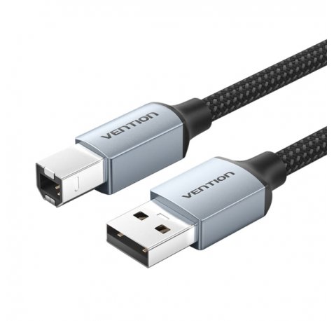 Vention Cable Impresora USB 2.0 Macho a USB-B Macho - 2m - Trenzado - Color Gris