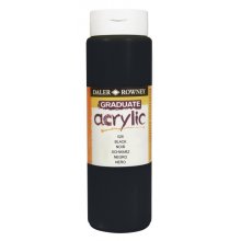Daler Rowney Graduate Pintura Acrilica - Botella de Plastico - 500ml - Color Negro