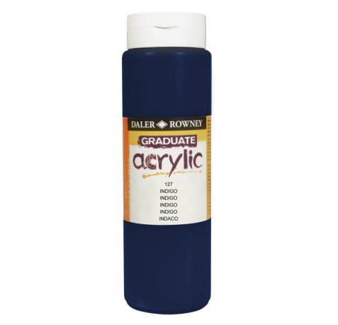 Daler Rowney Graduate Pintura Acrilica - Botella de Plastico - 500ml - Color Indigo