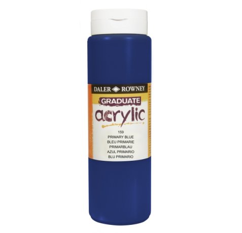 Daler Rowney Graduate Pintura Acrilica - Botella de Plastico - 500ml - Color Azul Primario