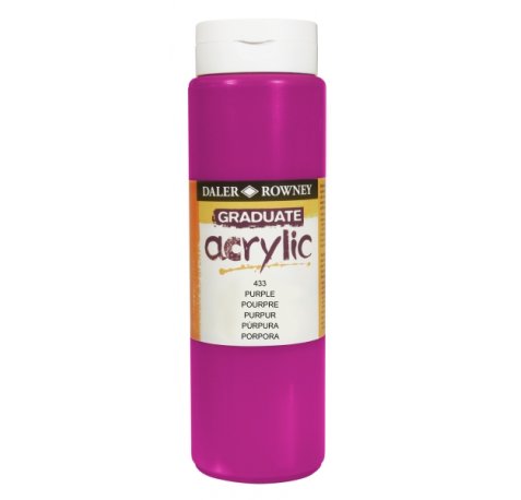 Daler Rowney Graduate Pintura Acrilica - Botella de Plastico - 500ml - Color Lila