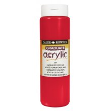 Daler Rowney Graduate Pintura Acrilica - Botella de Plastico - 500ml - Color Rojo de Cadmio Profundo