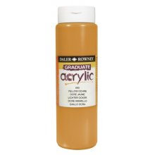 Daler Rowney Graduate Pintura Acrilica - Botella de Plastico - 500ml - Color Ocre Amarillo