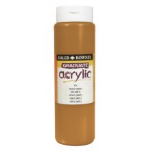 Daler Rowney Graduate Pintura Acrilica - Botella de Plastico - 500ml - Color Imitacion Oro