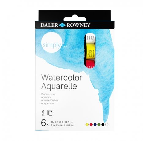 Daler Rowney Simply Pack de 6 Acuarelas - 12ml - Colores Surtidos