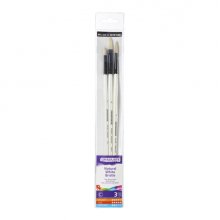 Daler Rowney Graduate Pack de 3 Pinceles para Oleo - Pelo de Cerda Natural - Mango Largo