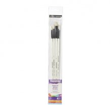 Daler Rowney Graduate Pack de 4 Pinceles para Oleo - Pelo de Cerda Natural - Mango Largo