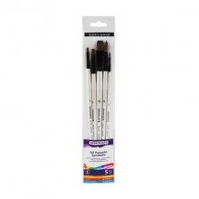 Daler Rowney Graduate Pack de 5 Pinceles Multitecnica - Pelo Sintetico - Mango Largo
