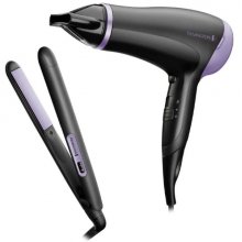 Remington Style Essentials Pack Secador y Plancha de Pelo - 2000W - Secador con Rejilla Ceramica-Ionica - Plancha de Placas Ceramicas