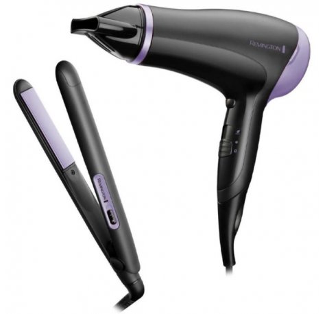 Remington Style Essentials Pack Secador y Plancha de Pelo - 2000W - Secador con Rejilla Ceramica-Ionica - Plancha de Placas Ceramicas