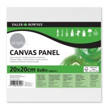 Daler Rowney Simply Carton Entelado - 250g - 20x20cm - Imprimacion Triple - Grano Medio - 100% Algodon sin Acido - 250g - Color Blanco