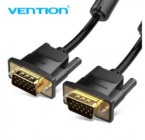 Vention Cable VGA (3+9) - Alta Definicion 1080P - Blindaje EMI - Conectores Chapados en Oro - Color Negro