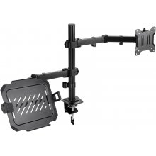 Tooq Soporte de Mesa para Monitor y Portatil - 2 Brazos - Pantallas de 13-32" - Soporta 8kg por Brazo - VESA 75x75 y 100x100 - Equipos de 10-15.6" - Color Negro