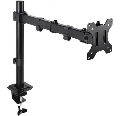 Tooq Soporte de Mesa para Monitor - 1 Brazo - Pantallas de 17-32" - Soporta 8kg - VESA 75x75 y 100x100 - Giratorio e Inclinable - Altura Regulable hasta 413mm - Color Negro