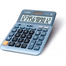 Casio DF-120EM Calculadora de Sobremesa - Pantalla Extragrande de 12 Digitos - Alimentacion Solar y Pilas - Color Azul