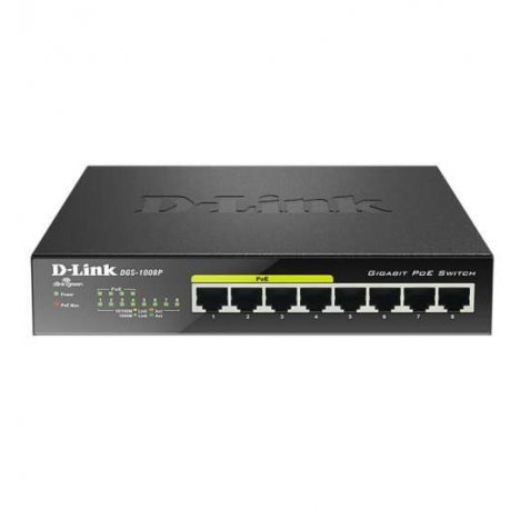 D-Link Switch 8 Puertos Gigabit 10/100/1000 Mbps - PoE